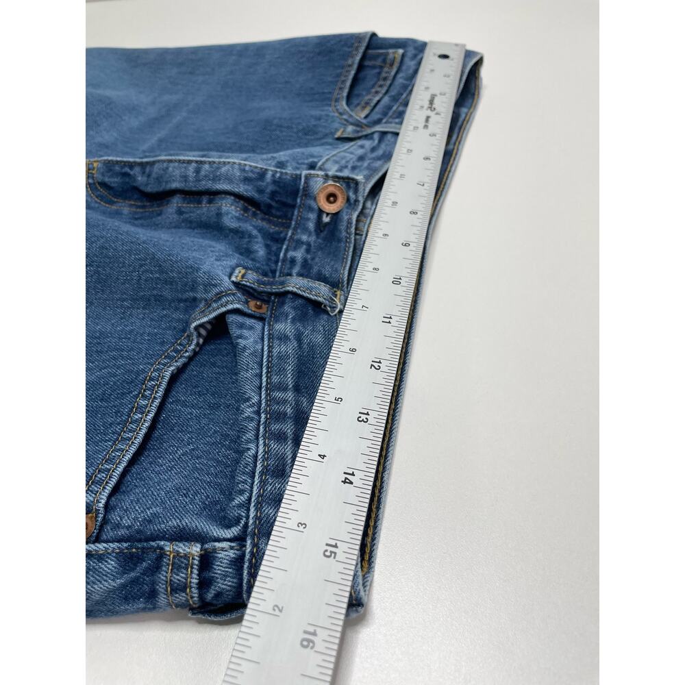 Lands End Straight Leg Jambes Droites High Waisted Jeans Denim Blue Womens 12‎ - Picture 6 of 10